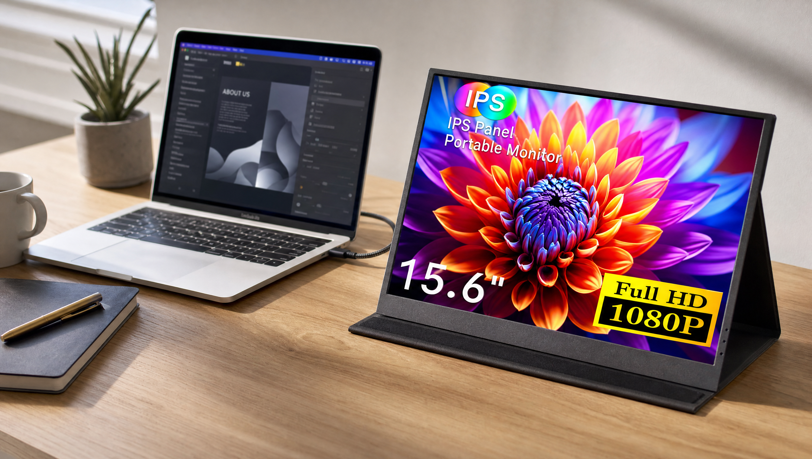 מסך נייד סינגל 15.6"